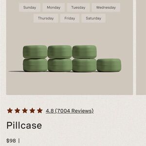 Cadence Pillcase/Days of the Week Magnetic Capsule Set (Eucalyptus - Size 56)